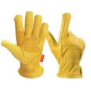 OZERO Men's Work Gloves Goat Leather Protection Safety Cutting Working Repairman Garage Racing Glove