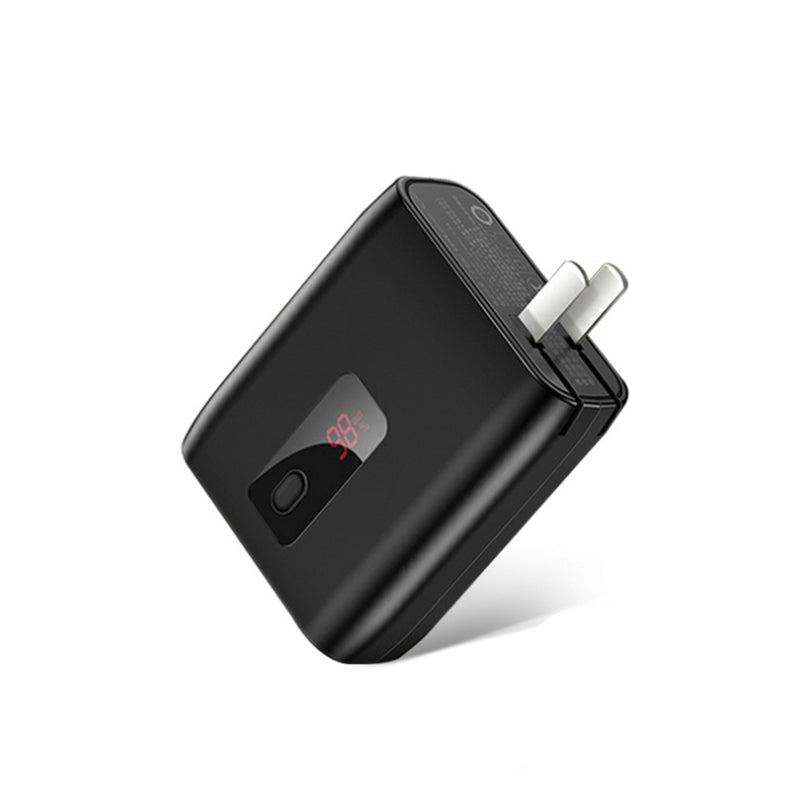 USAMS EU/US Foldable Plug 2 in 1 USB Charger Power Bank 5000mah Auto Power Off Fast Charging Power Bank