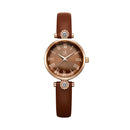 SHENGKE SK K9009 Crystal Roman Numerals Dial Leather Strap Ladies Dress Watch Women Quartz Watch