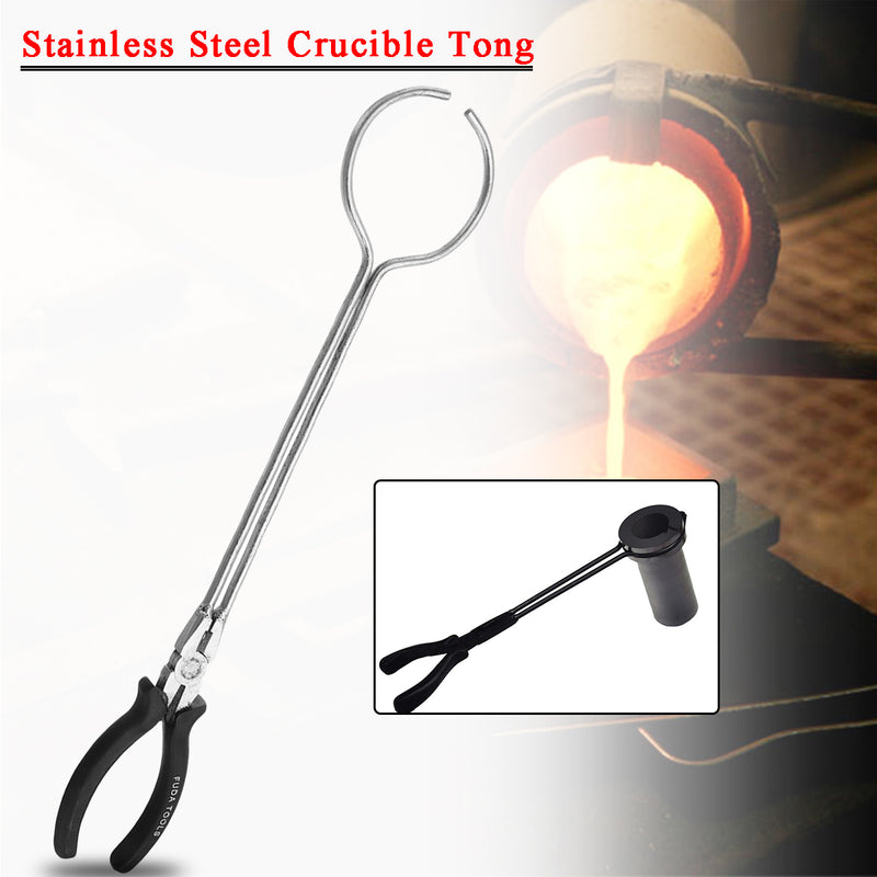 39cm Stainless Steel Crucible Tong Clamp Graphite Melting Furnace Pliers Tool