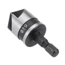 Drillpro 3pcs/Set 5 Flutes 90 Dgree Chamfer Cutter 1/4" Shank 12/16/19mm Countersink Drill Bit Kit