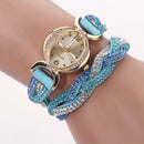 DUOYA D014 Rhinestones Elegant Ladies Watch Leather Strap Bracelet Watches