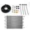 4-10 Row Aluminum Racing Air Conditioner Tube Condenser Engine Transmission Oil Cooler Kit For Universal Car
