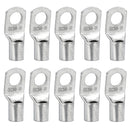 12 Pcs 1/0 AWG Copper Cable Lugs 3/8" Electrical Terminal Block Wire Connectors