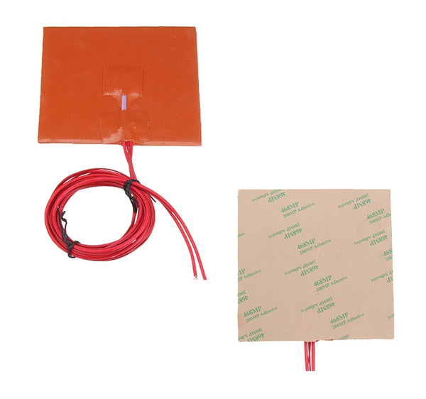 100*100mm 12V 50W Silicone Heated Bed Heating Pad w/ Thermistor For 3D Printer