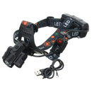 XANES 2713-B 1500 Lumens Bicycle Headlamp 4 Switch Modes 3 x T6 LED White Light Telescopic Zoom