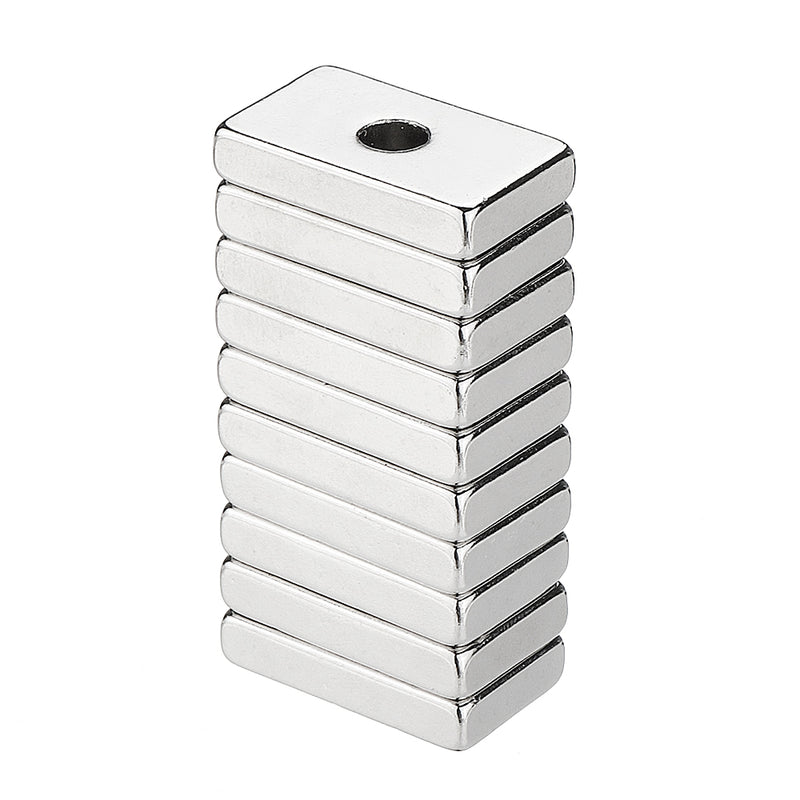 10pcs N50 25x15x5mm Block Magnets 4mm Hole Rare Earth Neodymium Magnet