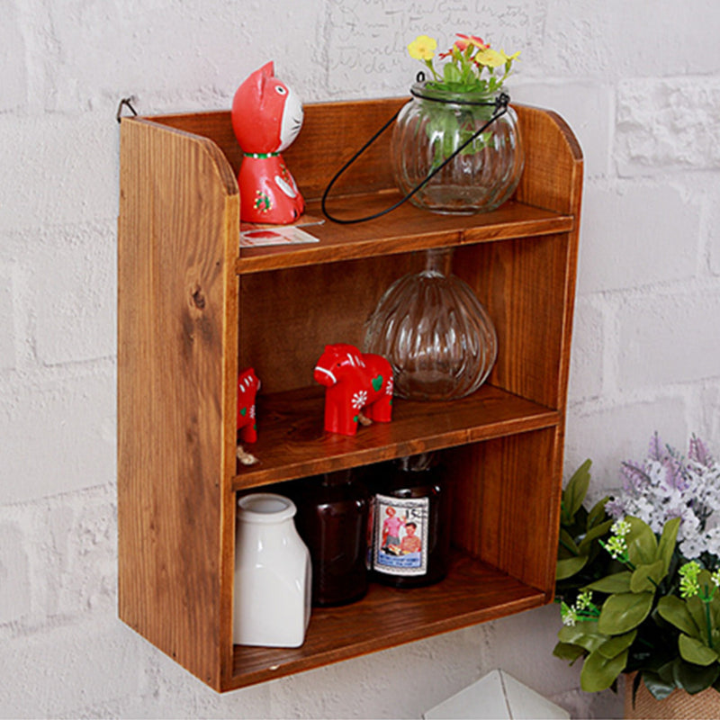 Wooden Wall Shelf Storage Holder Free Stand Desktop Organiser Decor Display Bracket Unit
