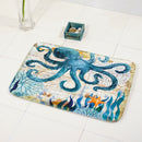 Miracille Marine Style Door Mat Floor Carpet For Living Room Sea Turtle Pattern Coral Fleece Rug