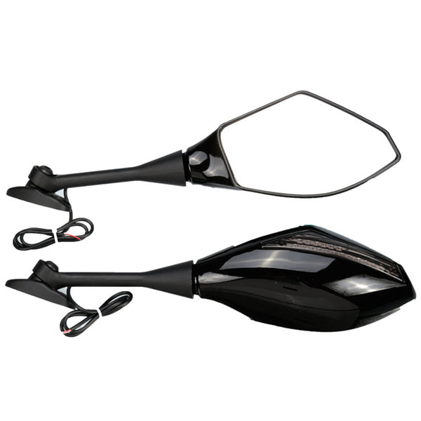 Blue Design LED Turning Signal Mirrors For Honda Suzuki Kawasaki Ducati