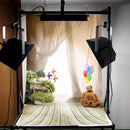 5x7FT Children Bear Balloon Wooden Floor Photography Studio Background Backdrop