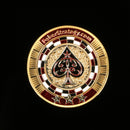 Metal Poker Guard Card Gold Plated With Round Plastic Case Protector Coin Chip