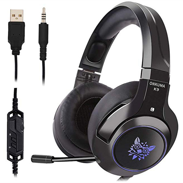 K9 Professional LED RGB Lighting Wired Headset Headphone Noise Cancelling With Mic For PS4 XBOX One