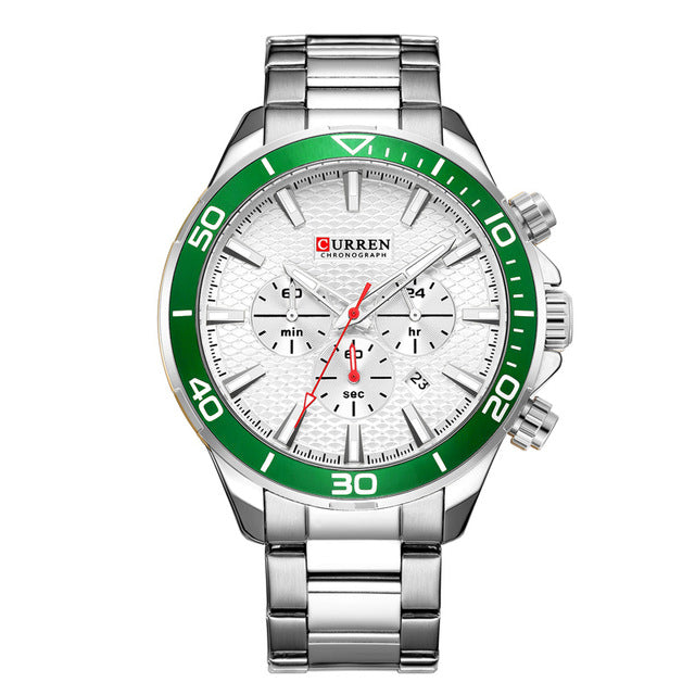 CURREN 8309 Business Style Full Steel Men Wrist Watch Date Display Quartz Watch