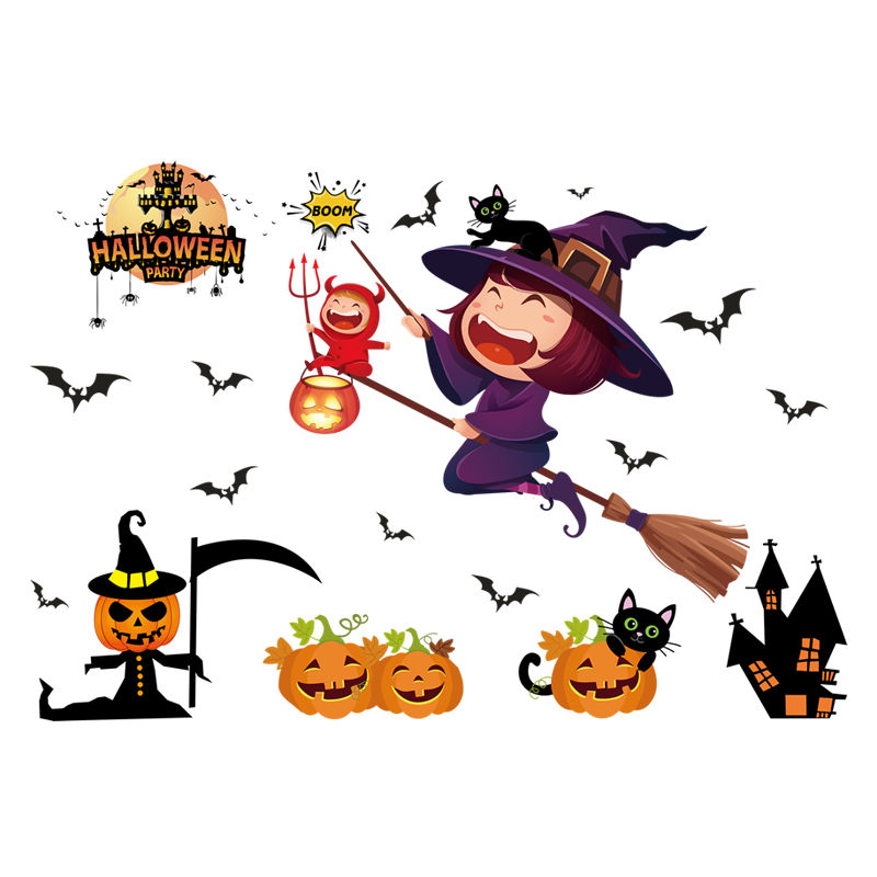 Miico SK9319 Creative Cartoon Sticker Halloween Wall Sticker For Haloween Party Room Decoration