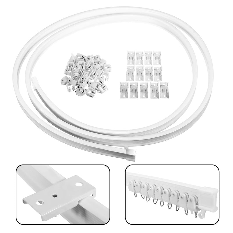 4.5 Meter Cuttable Bendable Curtains Track Rail for Straight Bay Windows Caravan