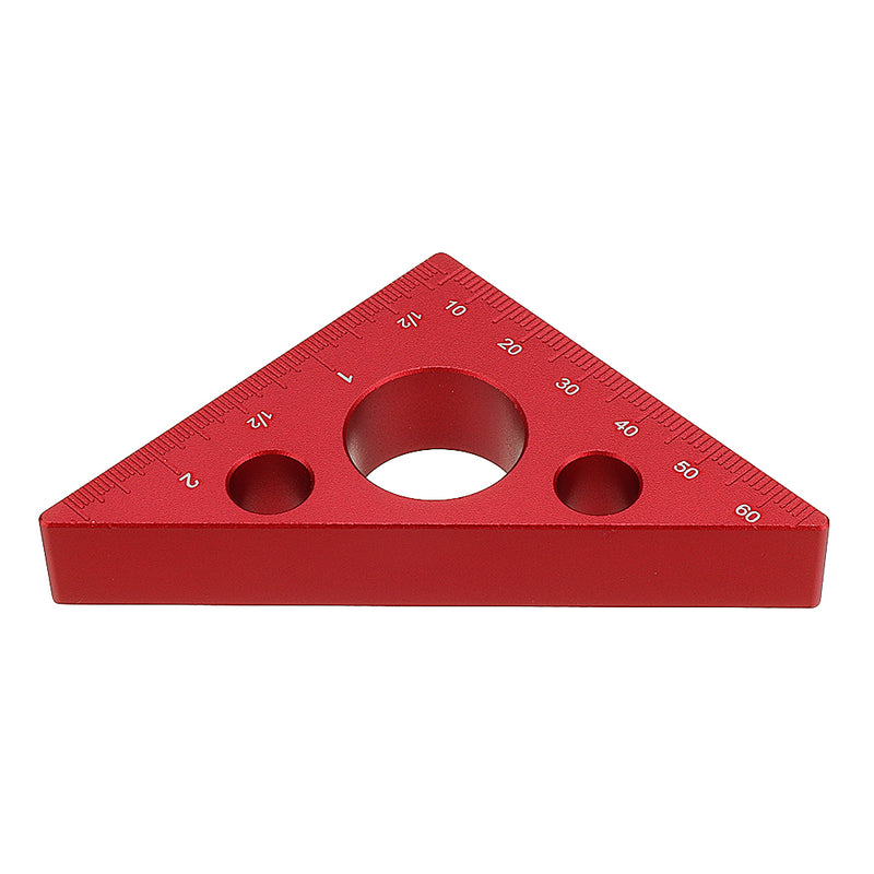 90 Degrees Aluminum Alloy Height Ruler Metric Inch Woodworking Triangular Ruler Measuring Ruler
