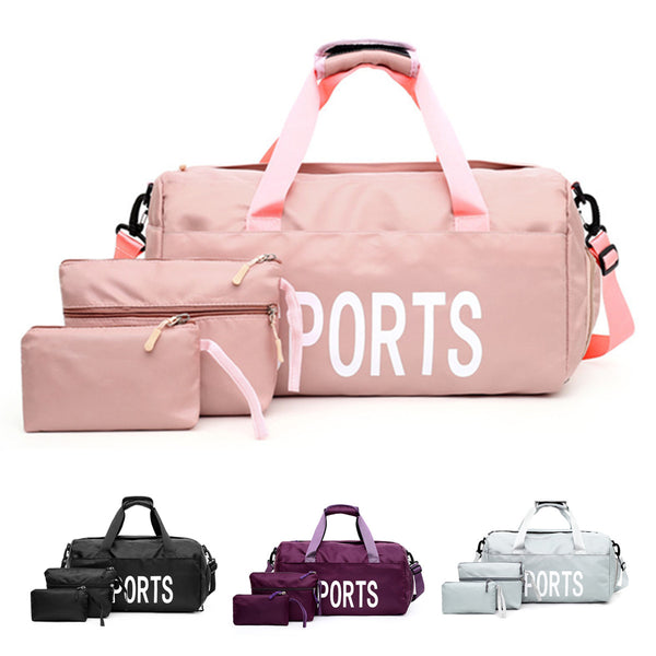 3PCS Waterproof Shoulder Bag Wet-dry Seperation Shoes Bag Fitness Yoga Handbag Luggage Bag