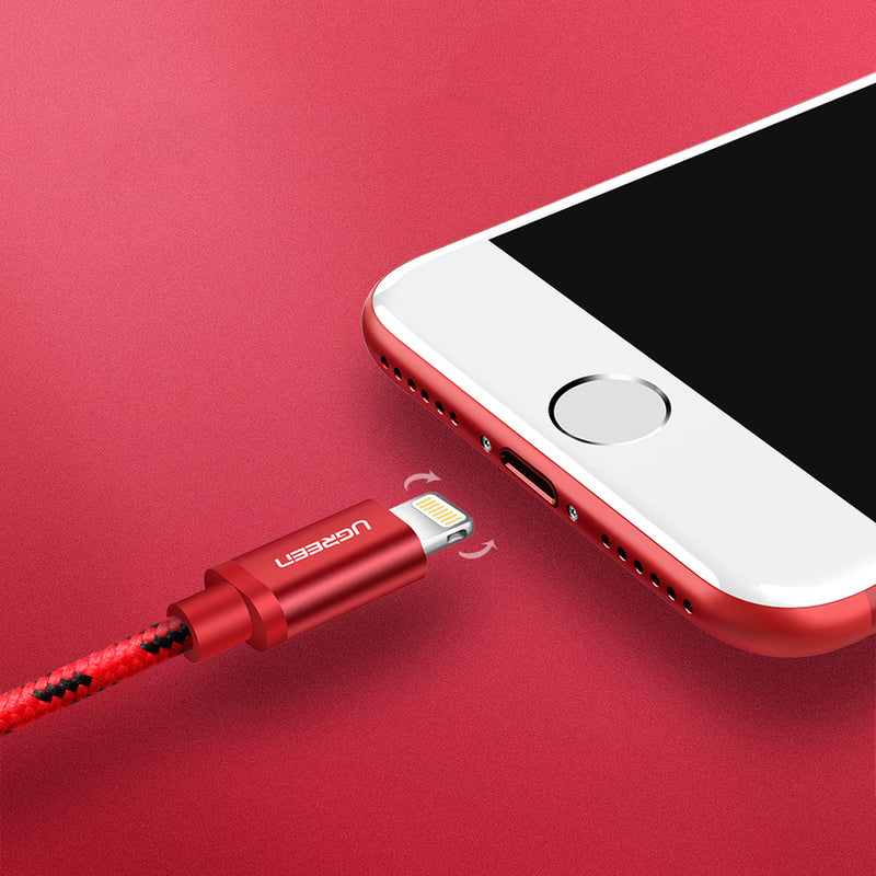 UGREEN 2.4A Lightning Port Fast Charging Transmission Data Cable For iPhone X XS 11Pro iPadPro iPadAir