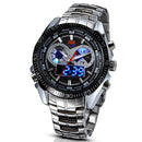 TVG 468 Men Luxury Steel Band Date Luminous Display Fashion Sport Dual Disaplay Digital Watch