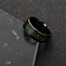 Ethnic Solid Carbon Fiber Finger Rings Vintage Red Dragon Pattern Finger Ring Jewelry For men