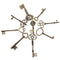 9pcs Big Large Antique Vtgold Brass Skeleton Keys Lot Cabinet Barrel Lock Keyfobs