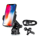 10W Qi Wireless Charger Smart Infrared Induction Automatical Lock Air Vent Dashboard Windshield Car Phone Holder For 4.7-6.5 Inch Smart Phone