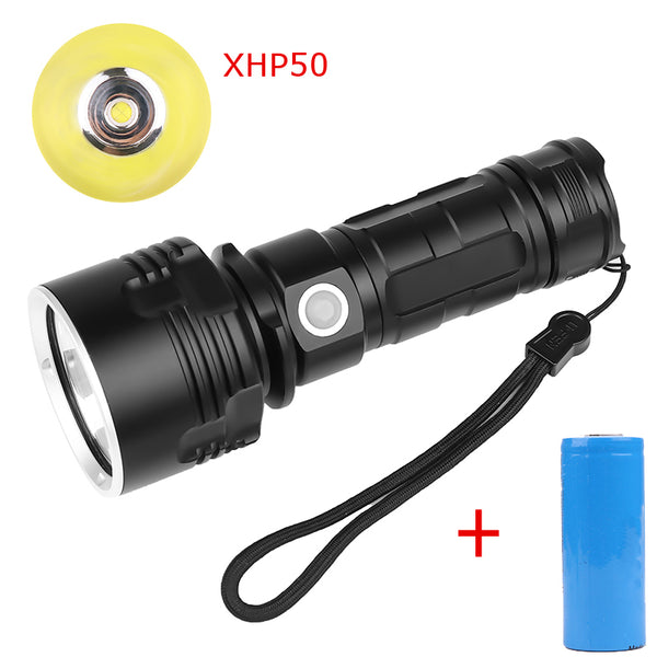 XANES XHP50 L2 3Modes 1500Lumens Super Bright Flashlight LED Flashlight Suit USB Rechargeable with Flashlight 26650 Flashlight Flashlight Led Flashlight 18650 Flashlight Torch