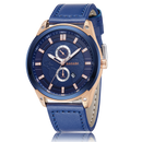 BAGARI 8009P Fashion Leather Strap Men Date Display Quartz Watch