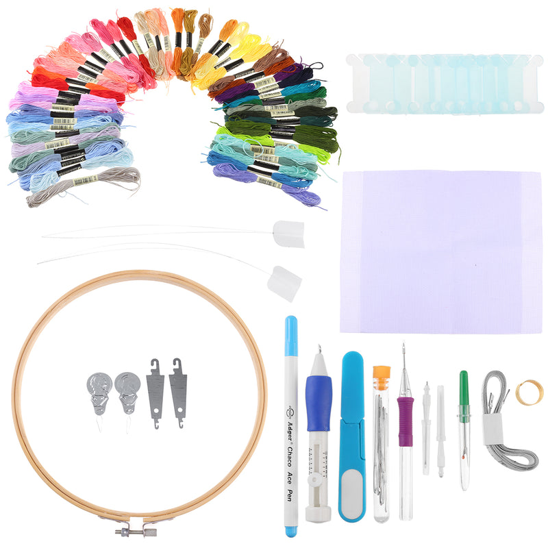 85PCS DIY Magic Embroidery Stitching Punch Needle Tool Stitching Punch Pen with Case Sets DIY Craft Sewing Tool for Embroidery Cross Stitch