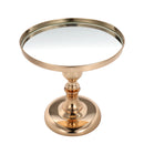 Gold Plated Mirror Cake Pan Stand Glass Round Wedding Display Pedestal 8 10 12 Inch