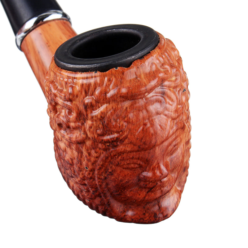 Monk Wooden Pipes Old-fashioned Flat-mouth Wood Tool without Pipe Rack