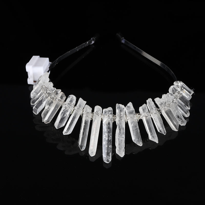 LED Crown Crystal Headband Headdress Garland Bridal Jewelry 3 Mode Flash Light Christmas Halloween Party Gift