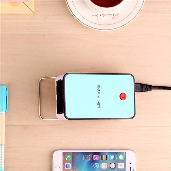 Portable Mini Handheld Electric Winter Heater Desktop Air Fan Warmer