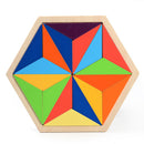 Colorful Rainbow Wooden Blocks Jigsaw Puzzle Toys Kids Learning Educational Game