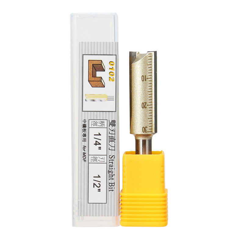 1/4 Inch Shank Double Flute Straight Router Bit Cutter CNC Carbide Wood Cutting Tool