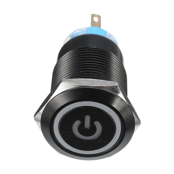 12V 5 Pin 19mm Led Metal Push Button Momentary Power Switch Waterproof Switch Black