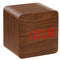Voice Activated Electronic LED Display Wooden Alarm Clock Temp Display Power Off Memory Function