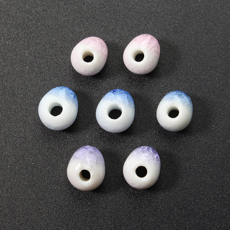 5Pcs 8mm Round Frozen Ceramic Loose Beads Handmade DIY Jewelry Making