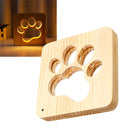 Dog Feet Claw USB Wood Table Night Light Desk Bedside Lamp Home Bedroom Decor