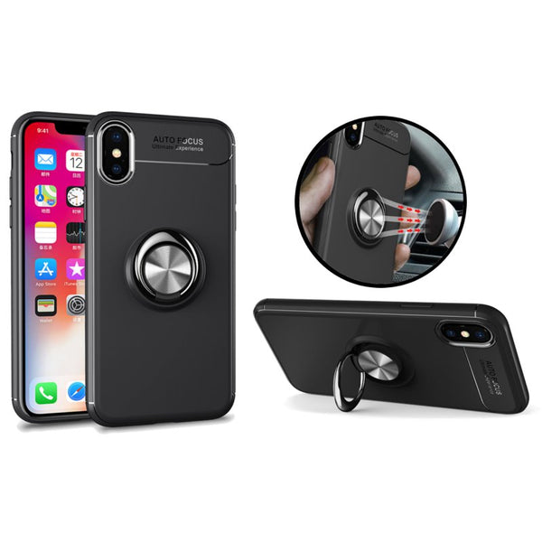 C-KU 360 Rotating Ring Grip Kicktand Protective Case For iPhone