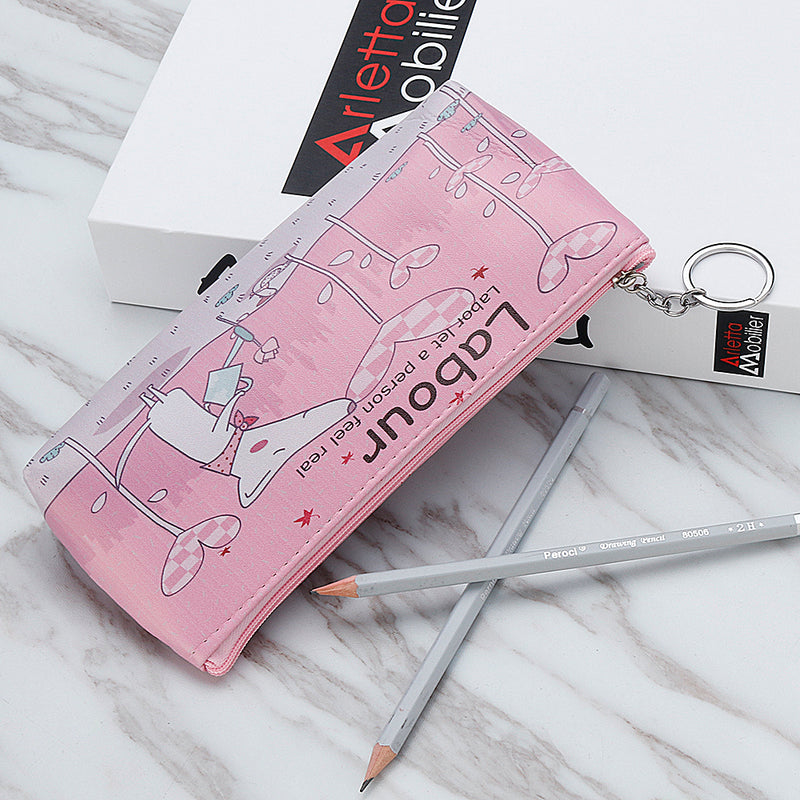 Dog Paradise Pencil Bag PU Storage Box Cartoon Cute Pen Case Big Capacity Office School Supplies Stationery Gift for Students Kids