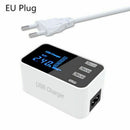 3USB Port  USB Charger Type C LCD Display Charger 100-240V Charging Station