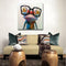Miico Hand Painted Oil Paintings Animal Modern Art Happy Frog With Glasses On Canvas Wall Art For Home Decoration 30x30cm