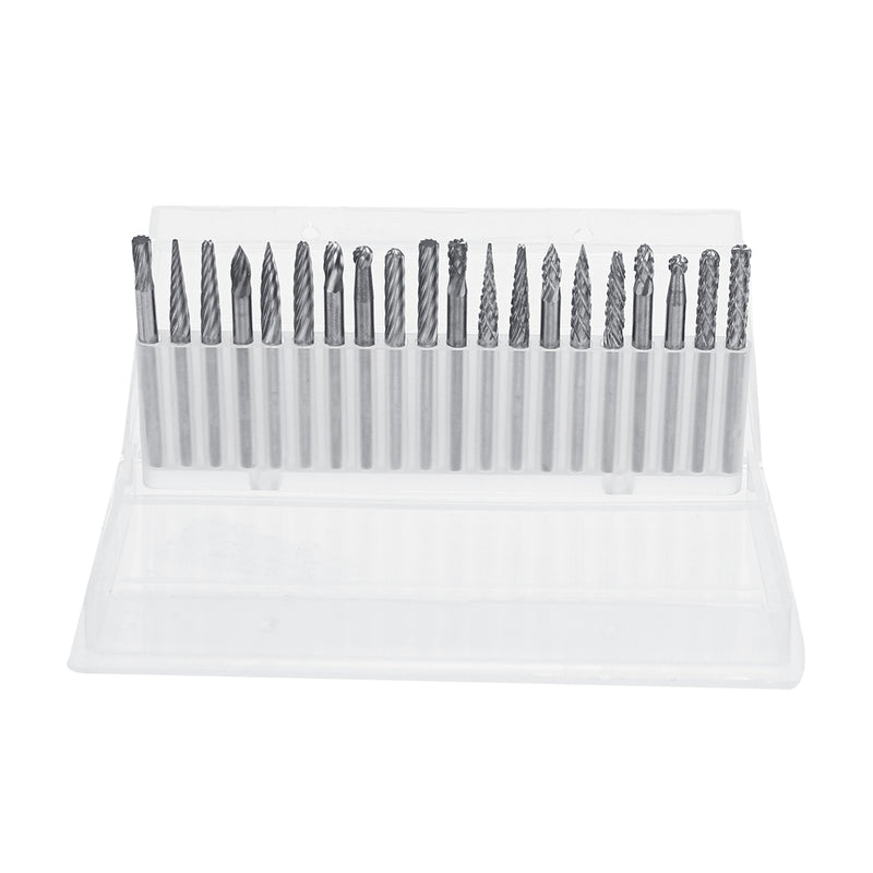 20Pcs 3x3mm Tungsten Steel Solid Carbide Burrs Rotary Rasp File Grinding Tools Kit