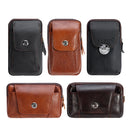 Leather Zipper Belt Pouch Bag Vintage Phone Tactical Waist Bag Storage Holder Pack