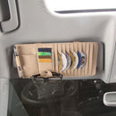 Multi-function PU Leather Car CD Clip Card Bag Phone Sun Glassess Pen Holder