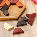 DIY 9PCS Wooden IQ Game Jigsaw Intelligent Tangram Brain Teaser Puzzle Kids Toys