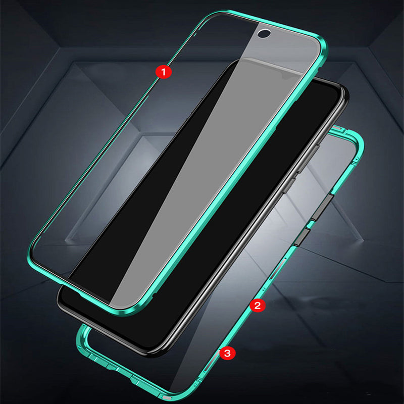 Bakeey Xiaomi Redmi Note 8 PRO 360 Curved Screen Front+Back Double-sided Full Body 9H Tempered Glass Metal Magnetic Adsorption Flip Protective Case