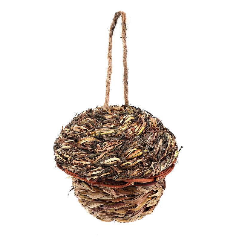 Straw Birdhouse for Parrot Hamster Small Animal's Cage Birds Breeding Bird House Home Hanging Decorations